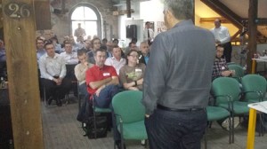 AWS Chief Evangelist Jeff Barr takes questions from the packed TechHub Manchester